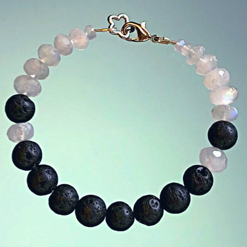 Rainbow Moonstone, Oil Diffuser Bracelet! - Picture 1 of 2
